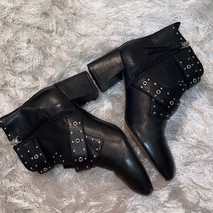 🟣 Rebecca Minkoff Black Leather Booties